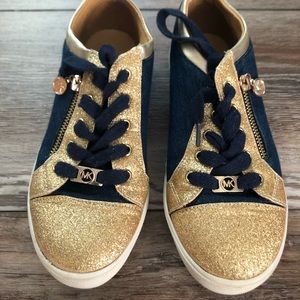 Michael Kors Malaga. Color Navy blue & Gold. Size 4